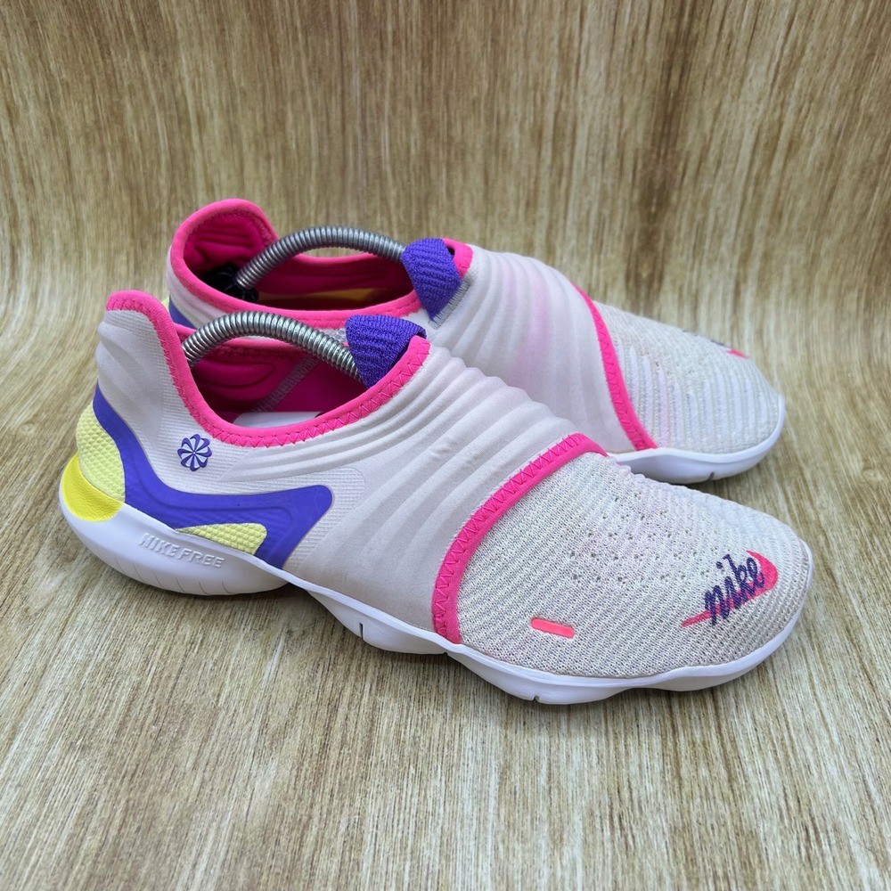 Nike Free RN Flyknit 3.0 Women's 9 White Pink Purple Running Shoes CK0822-001